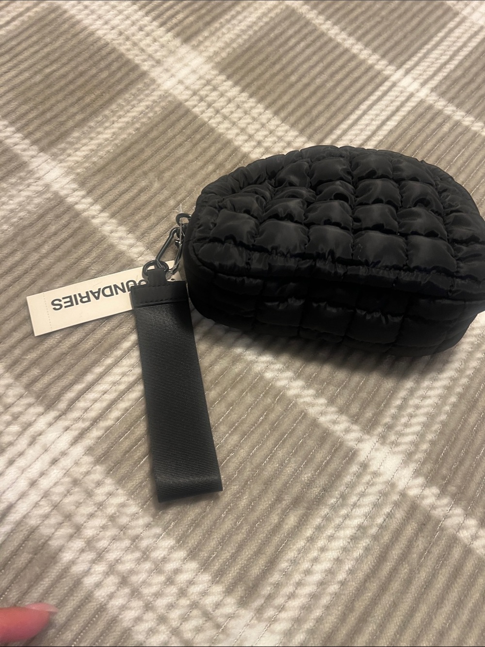 No Boundaries Black Quilted Mini Wristlet Pouch - Picture 5 of 5